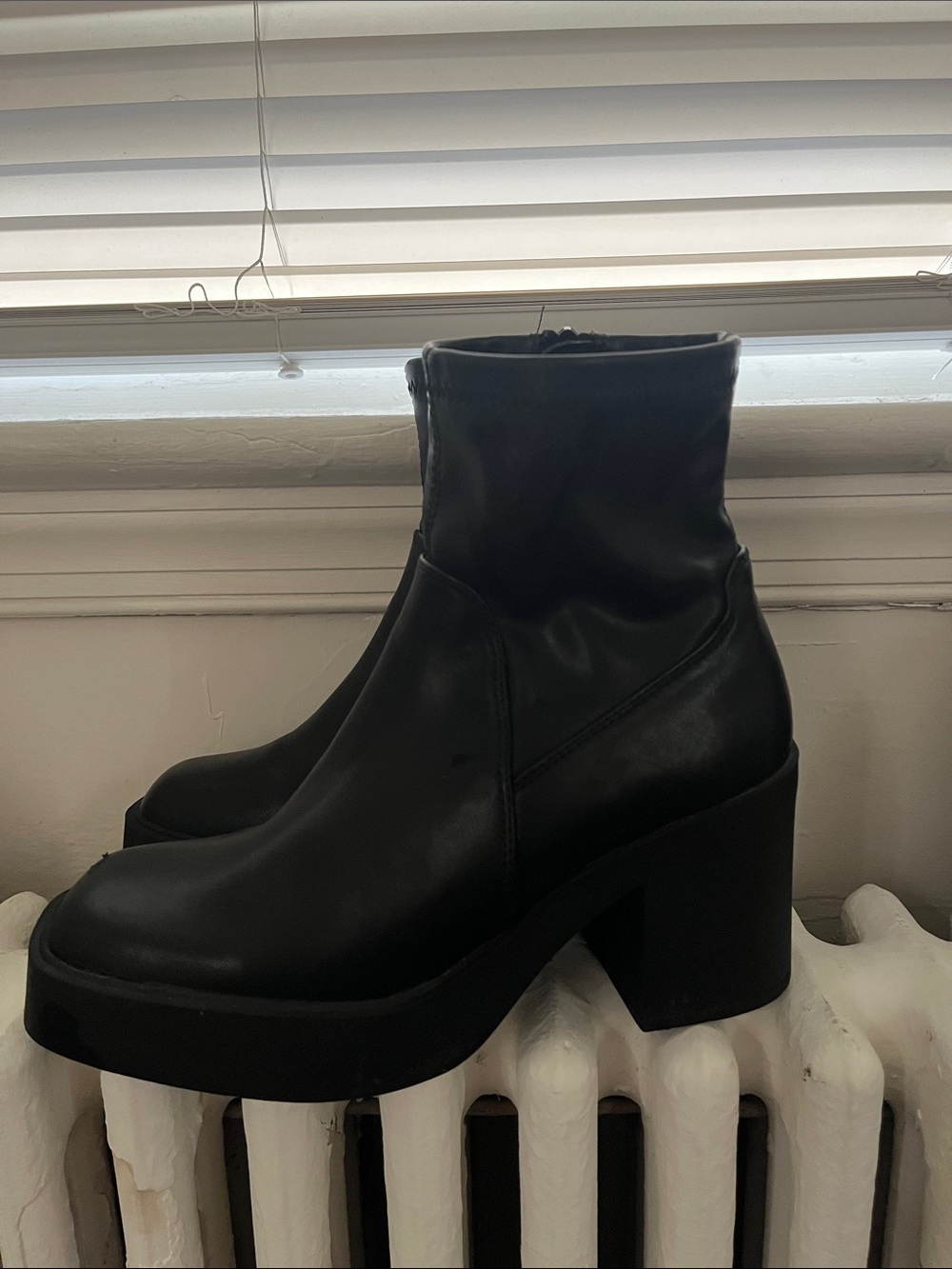 Black Platform Ankle Boots - Women